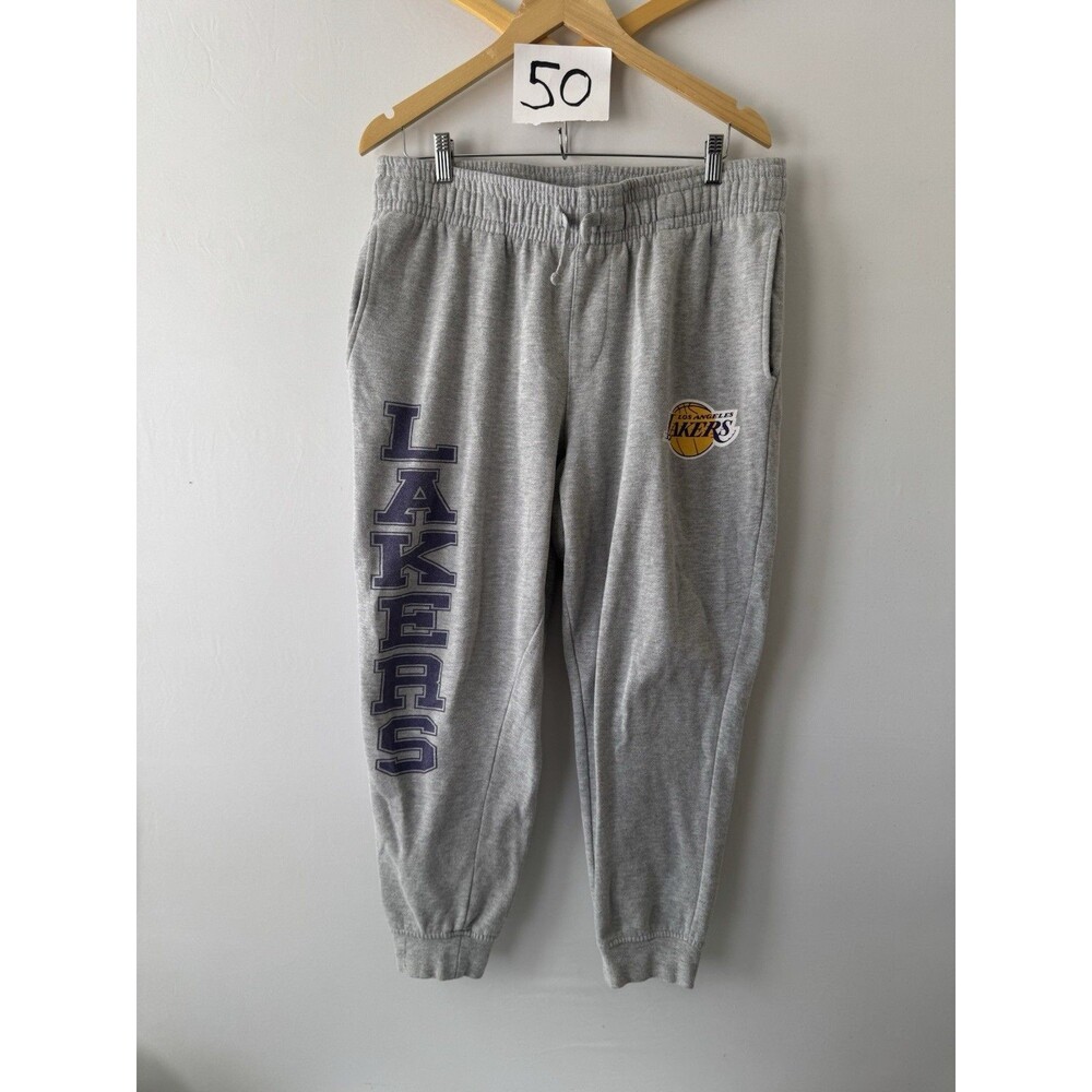 UNK Los Angeles Lakers NBA Gray Fleece Jogger Sweatpants Pants Size L